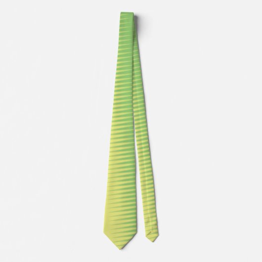 Banana Yellow Lime Green Stripes Stropdas (Voorkant)