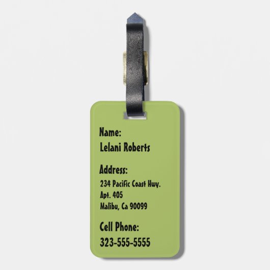 Bananarama Hawaiian Banana Leaves Bagagelabel (Achterkant verticaal)