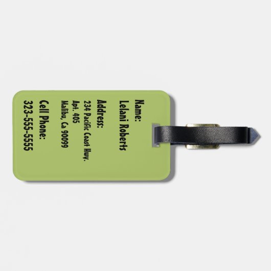 Bananarama Hawaiian Banana Leaves Bagagelabel (Achterkant horizontaal)