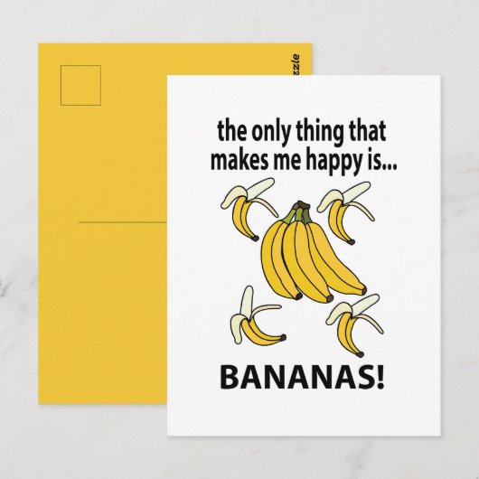 Bananas Fruit Grappige Bananas Briefkaart (Voorkant / Achterkant)