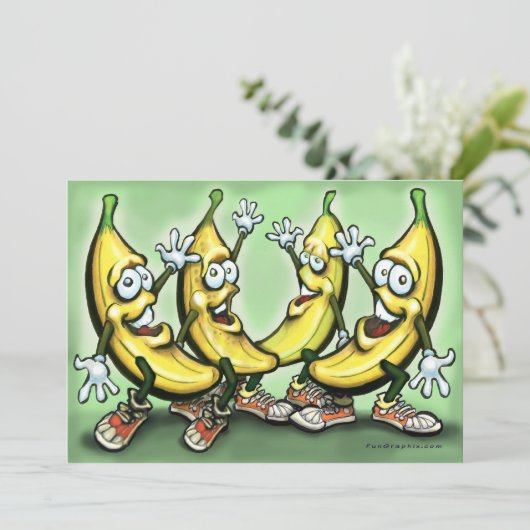 Bananas Invitation Kaart (Staand voorkant)