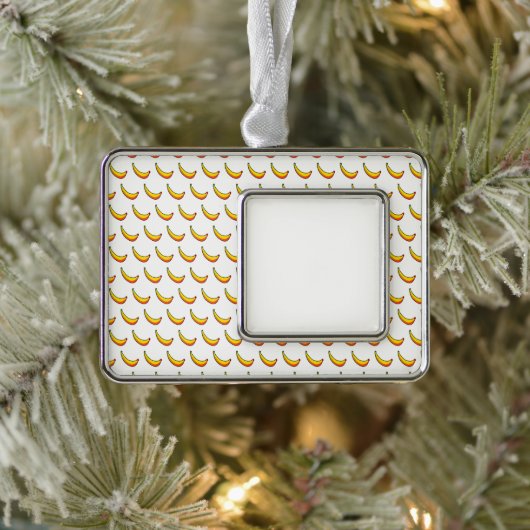 Bananas kerstversiering verzilverd omlijst ornament (Boom)