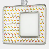 Bananas kerstversiering verzilverd omlijst ornament (Links)