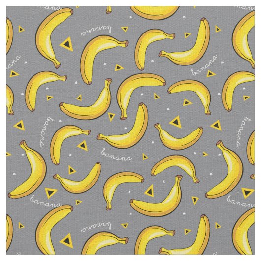 Bananas Pop Art Print Fabric Stof (Close Up)