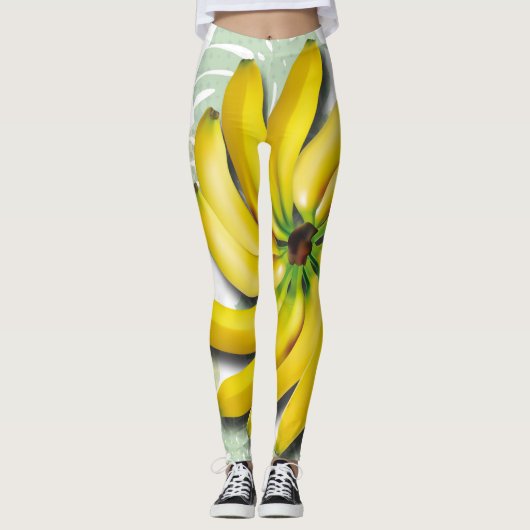 Bananas Ripe Banana Leaves Bunch Leggings (Voorkant)