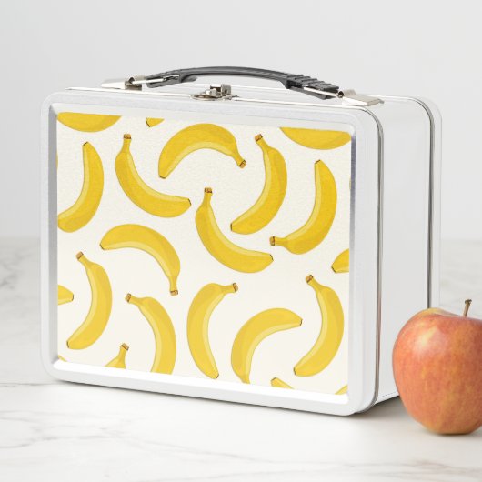 Bananas Tropical Fruit Print, geel en wit (In situ)