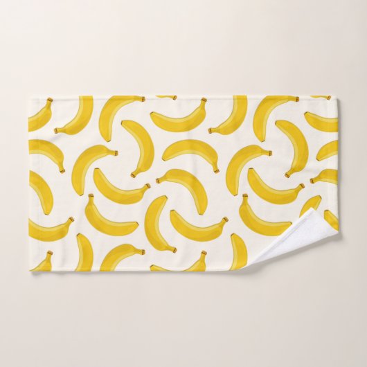 Bananas Tropical Fruit Print, geel en wit Bad Handdoek (Handdoek)