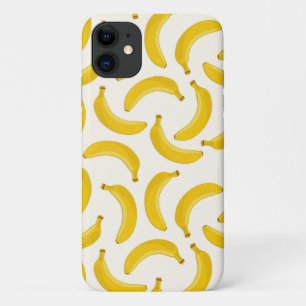 Bananas Tropical Fruit Print, geel en wit Case-Mate iPhone Case