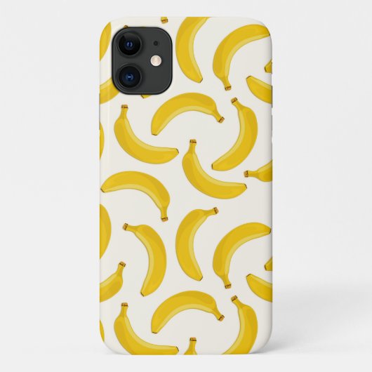 Bananas Tropical Fruit Print, geel en wit Case-Mate iPhone Case (Achterkant)