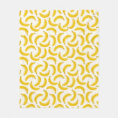 Bananas Tropical Fruit Print, geel en wit Fleece Deken (Voorkant)