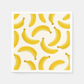 Bananas Tropical Fruit Print, geel en wit Servet (Voorkant)