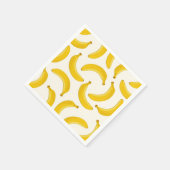 Bananas Tropical Fruit Print, geel en wit Servet (Hoek)
