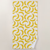 Bananas Tropical Fruit Print, geel en wit Strandlaken (Voorkant)