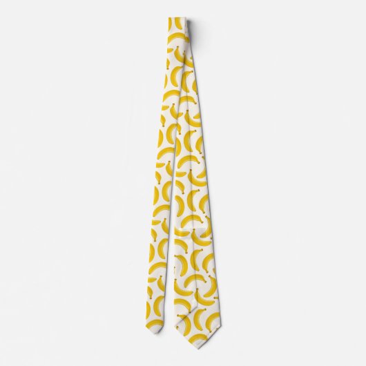 Bananas Tropical Fruit Print, geel en wit Stropdas (Achterkant)