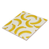 Bananas Tropical Fruit Print, geel en wit Tegeltje (Zijkant)