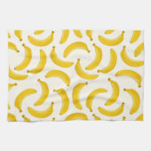 Bananas Tropical Fruit Print, geel en wit Theedoek (Horizontaal)