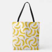 Bananas Tropical Fruit Print, geel en wit Tote Bag (Voorkant)