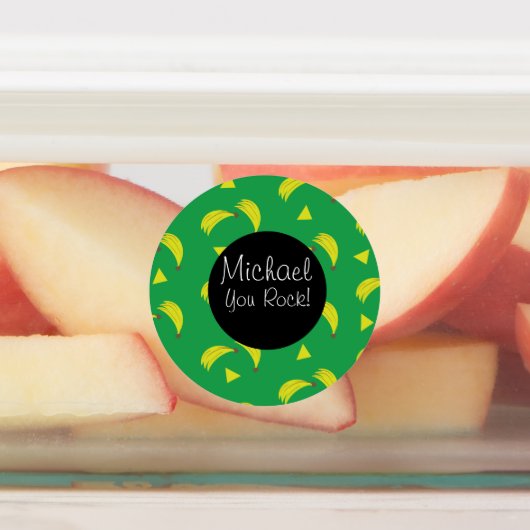 Bananas Voedsel Mix Lunch Box Labels (Aangebracht)