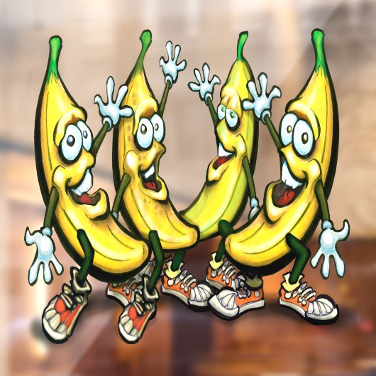 Bananas Window Cling Raamsticker (Vel 2)