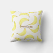 Bananas Yellow Simple Name Fruit Typography Kussen (Achterkant)