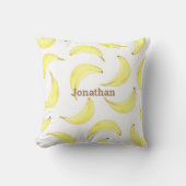 Bananas Yellow Simple Name Fruit Typography Kussen (Voorkant)