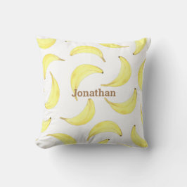 Bananas Yellow Simple Name Fruit Typography Kussen