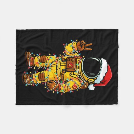 Bananaut Space Explorer - Christmas Astronaut Ligh Fleece Deken (Voorkant (Horizontaal))