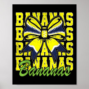 Bananen Achternaam Coquette Bow Girls Kinder Vrouw Poster