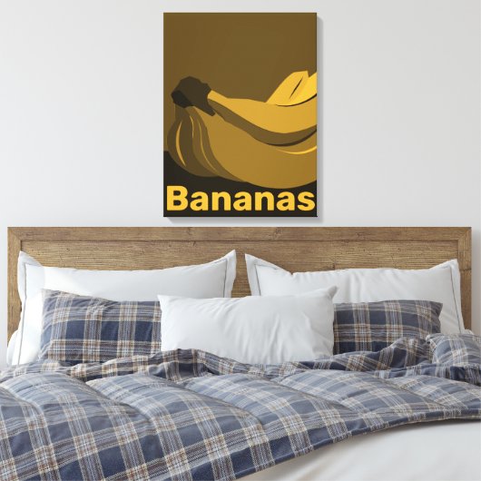 Bananen bij schemering, zwart keukenwand decor canvas afdruk (Insitu (Slaapkamer))