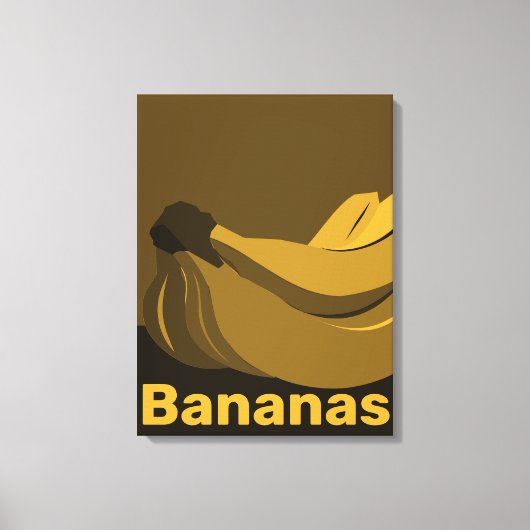 Bananen bij schemering, zwart keukenwand decor canvas afdruk (Voorkant)
