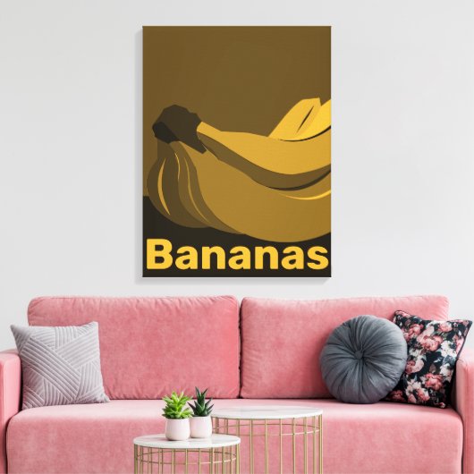 Bananen bij schemering, zwart keukenwand decor canvas afdruk (Insitu (Woonkamer))