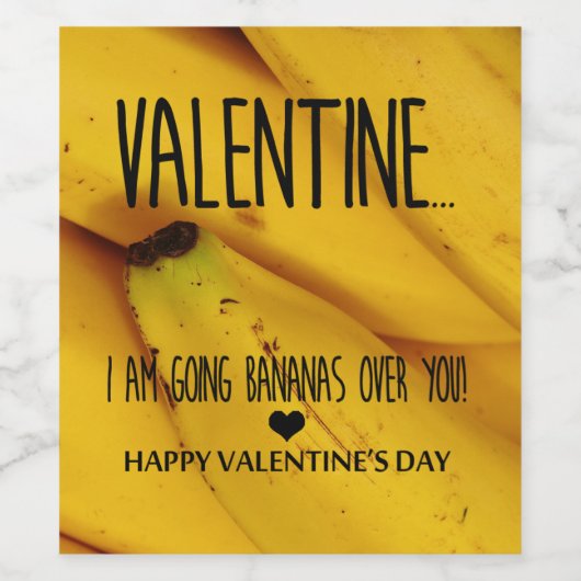 Bananen boven je Valentijnsdag Wijn Etiket (Enkel label)