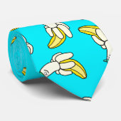 Bananen Cartoon Koel Blauw Stropdas (Opgerold)