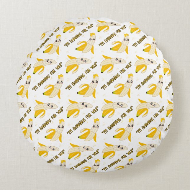 bananen citaat rond kussen (Voorkant)