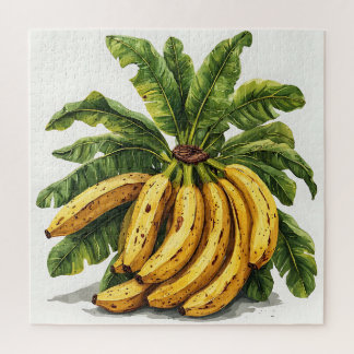 Bananen en hun groene bladeren legpuzzel