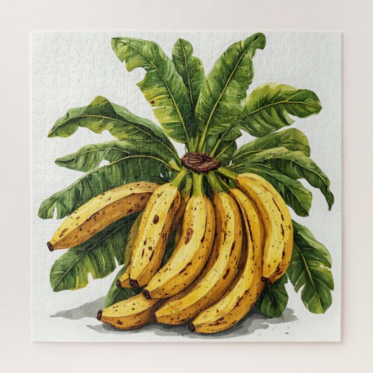 Bananen en hun groene bladeren legpuzzel (Verticaal)