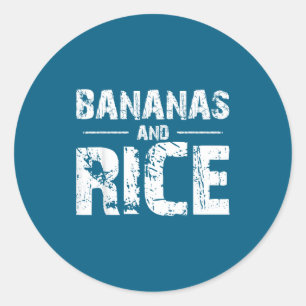 Bananen en rijst ronde sticker