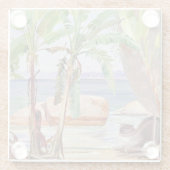 Bananen en stenen bij Paqueta, Brazilië, Glazen Onderzetter (Achterkant)