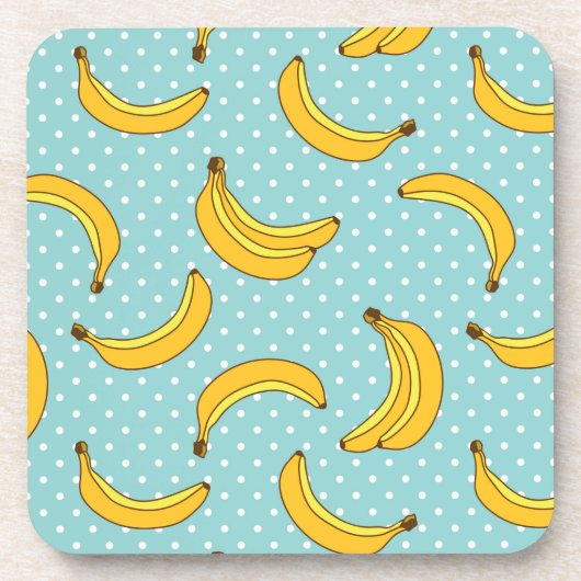 Bananen en Stip Polk Drankjes Onderzetter (Voorkant)