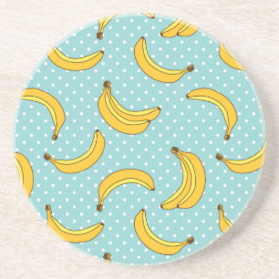 Bananen en Stip Polk Zandsteen Onderzetter