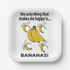 Bananen Fruit Funny Bananas Party Papieren Bordje
