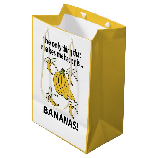 Bananen Fruit Grappige Bananen Medium Cadeauzakje (Voorkant Gekanteld)