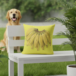 Bananen Geel Outdoor Kussen 16x16