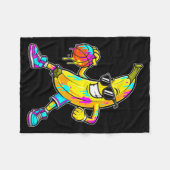Bananen grappig basketbal druppel kinderen jeugd j fleece deken (Voorkant (Horizontaal))