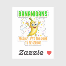 Bananen Grappig Go Bananen, Geel Tropisch Fruit Sticker