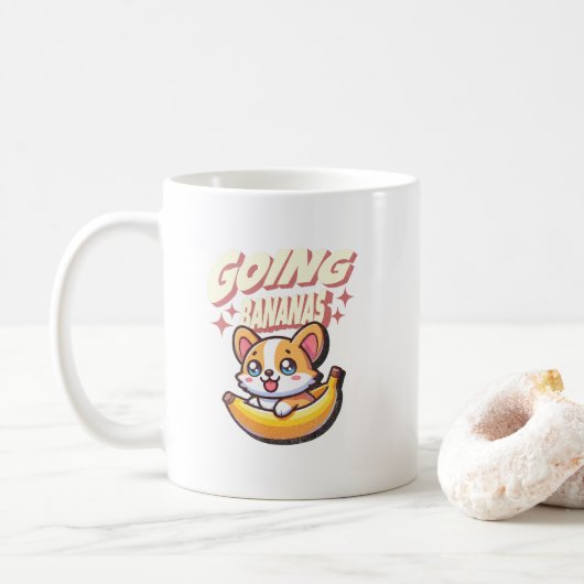 Bananen Grappig Schattigee Corgi Koffiemok (Met donut)