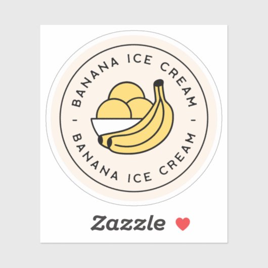 Bananen ijs esthetisch cute sticker (Vel)