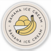 Bananen ijs esthetisch cute sticker (Voorkant)