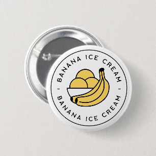 Bananen ijs smaak esthetiek ronde button 5,7 cm