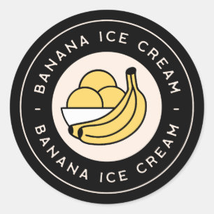 Bananen ijs smaak ronde sticker